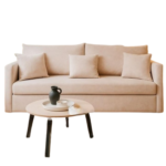 DD/2003 – Ivory White Two-Seater Modular Sofa – Contemporary Fabric Lounge Seating - Image 3