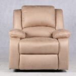 DD/102 – Single Manual Recliner Sofa – Beige Soft PU Leather Ergonomic Lounge Seating - Image 6