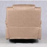 DD/102 – Single Manual Recliner Sofa – Beige Soft PU Leather Ergonomic Lounge Seating - Image 5