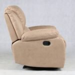 DD/102 – Single Manual Recliner Sofa – Beige Soft PU Leather Ergonomic Lounge Seating - Image 2
