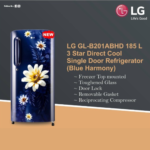 GL-B201ABHD | LG 195L Single Door Refrigerator Fast Ice Making in 108 Mins • 3-Star BEE Efficiency • 10-Year Compressor Warranty