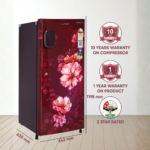GLDC192ST4LC | LLOYD 178L Single Door Refrigerator Fast Ice Making • 2-Star Power Optimization • 10-Year Compressor Warranty