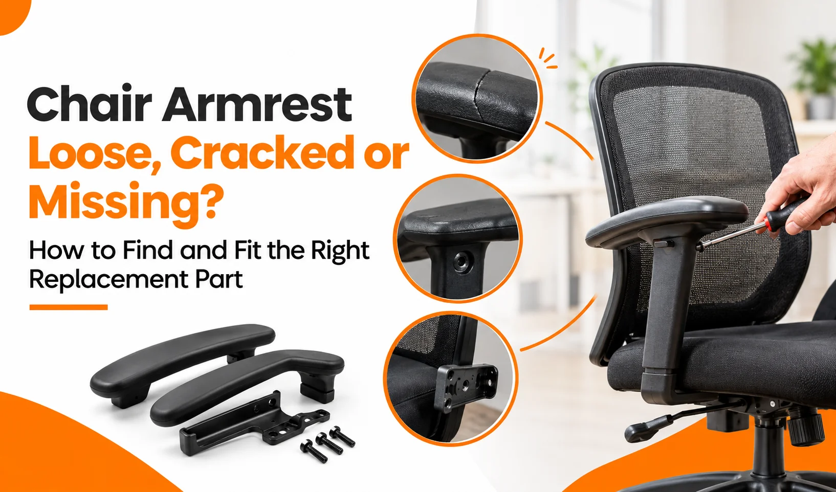 Chair Armrest Loose, Cracked or Missing How to Find and Fit the Right Replacement Part