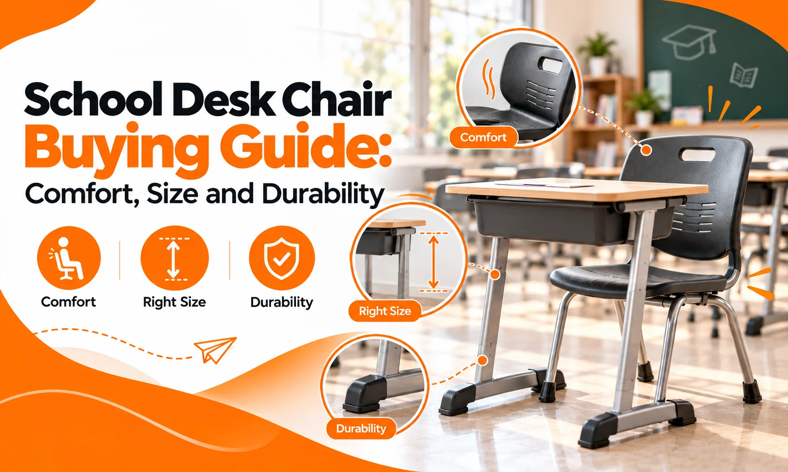 H1- School Desk Chair Buying Guide -Comfort, Size and Durability